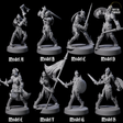 Eight Ablaze Skeleton Thralls Miniature for Dungeons and Dragons, Pathfinder or other TTRPGs