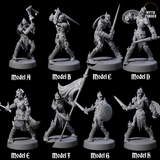 Eight Ablaze Skeleton Thralls Miniature for Dungeons and Dragons, Pathfinder or other TTRPGs