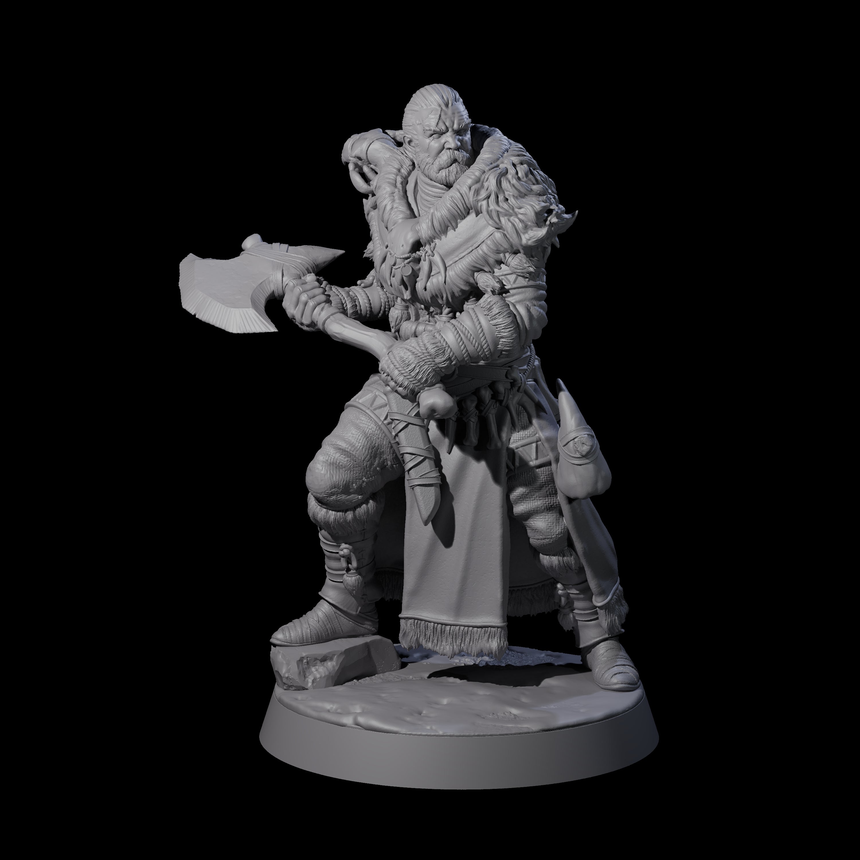 Eight Brave Woodland Barbarians Miniature for Dungeons and Dragons, Pathfinder or other TTRPGs