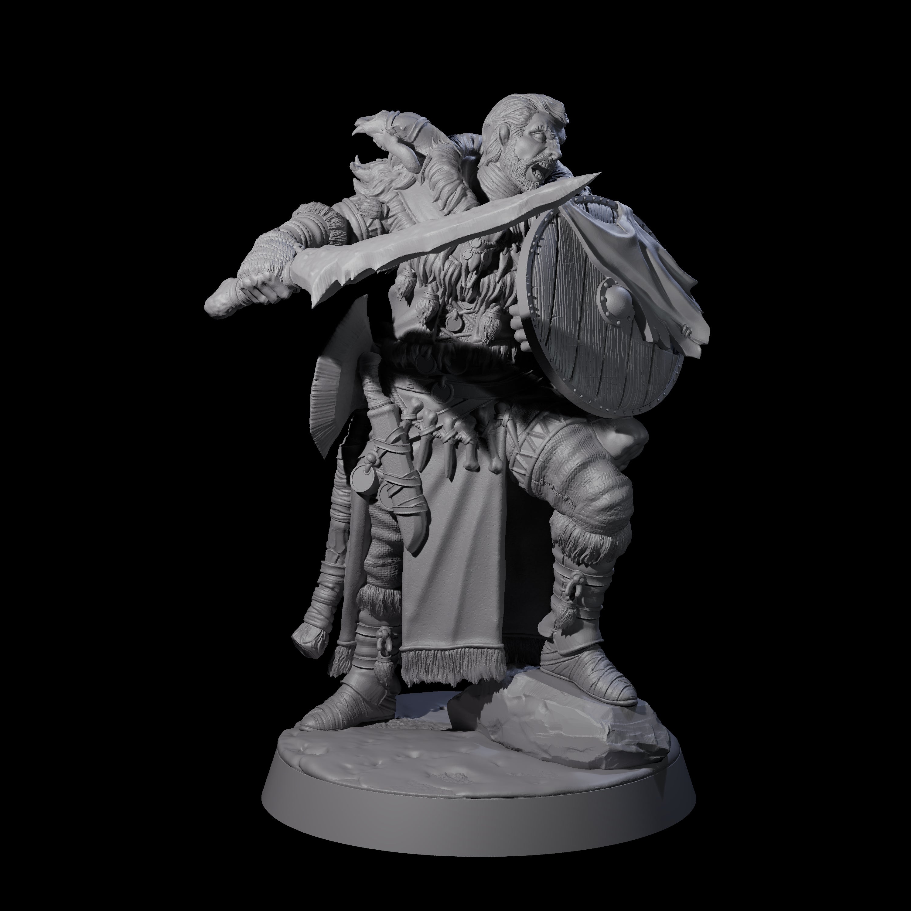 Eight Brave Woodland Barbarians Miniature for Dungeons and Dragons, Pathfinder or other TTRPGs