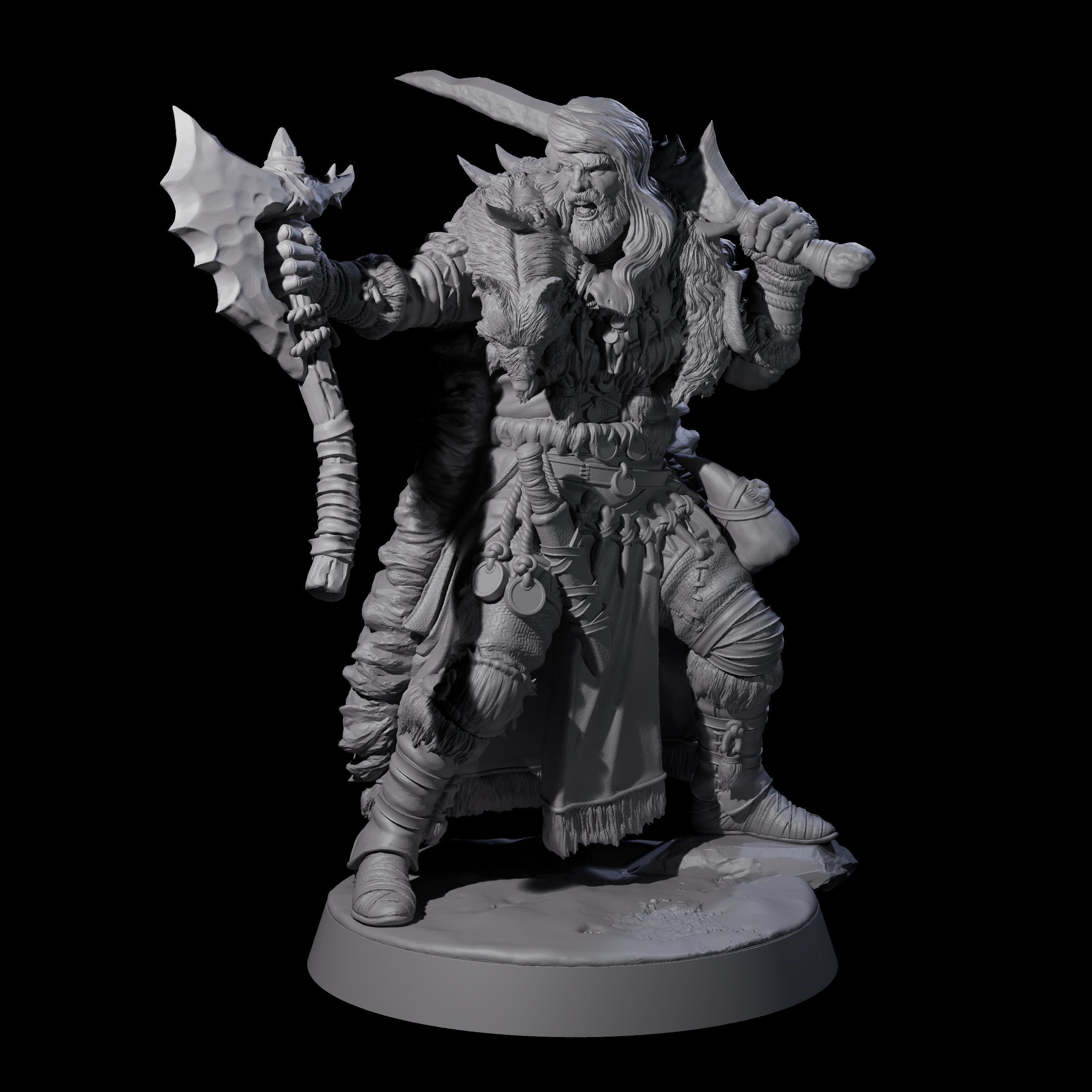 Eight Brave Woodland Barbarians Miniature for Dungeons and Dragons, Pathfinder or other TTRPGs