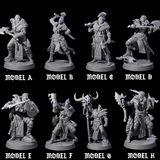 Eight Brave Woodland Barbarians Miniature for Dungeons and Dragons, Pathfinder or other TTRPGs