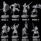 Eight Desert Mercenaries Miniature for Dungeons and Dragons, Pathfinder or other TTRPGs