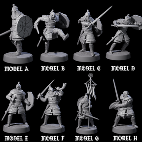 Eight Desert Mercenaries Miniature for Dungeons and Dragons, Pathfinder or other TTRPGs