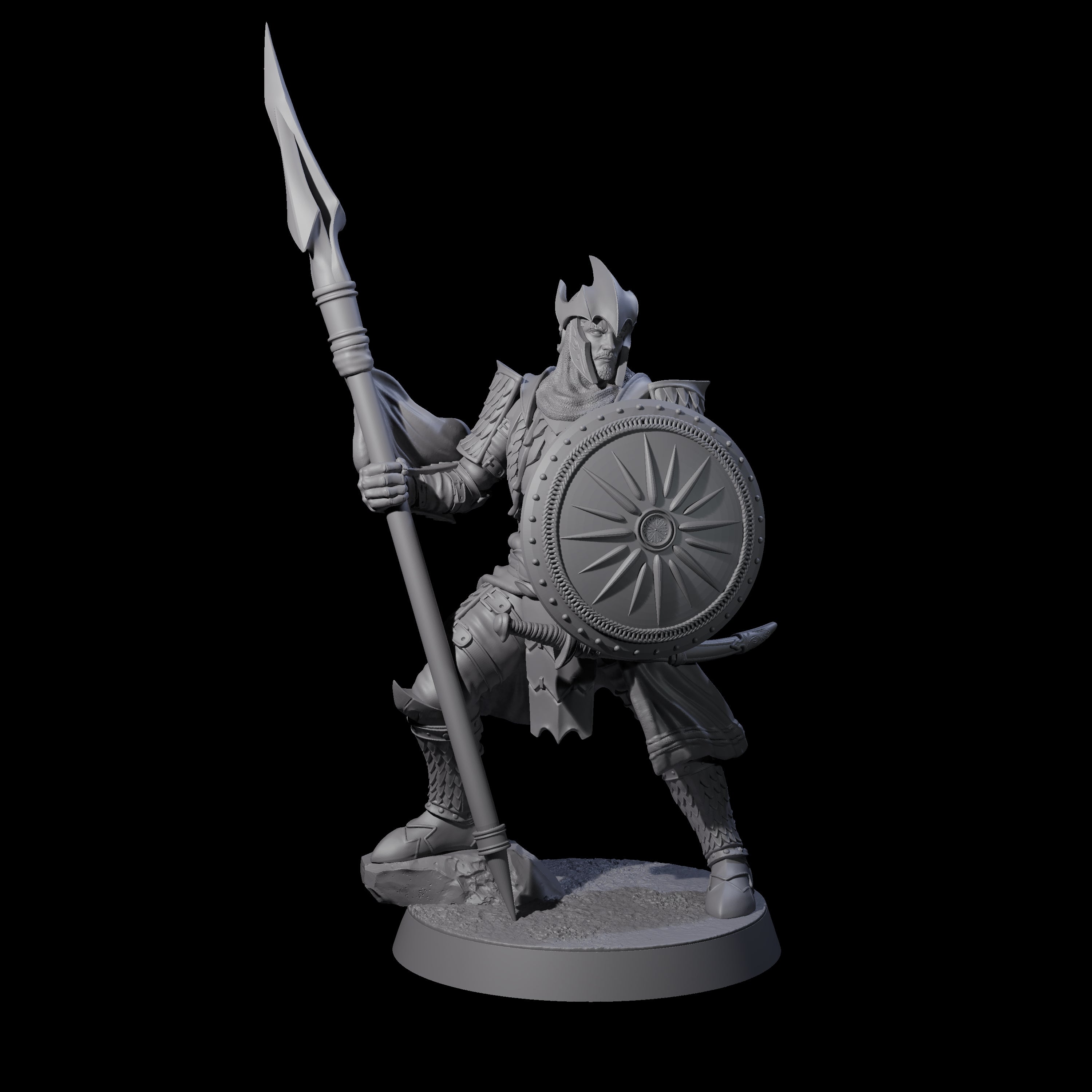 Eight Dragon Spearmen Miniature for Dungeons and Dragons, Pathfinder or other TTRPGs