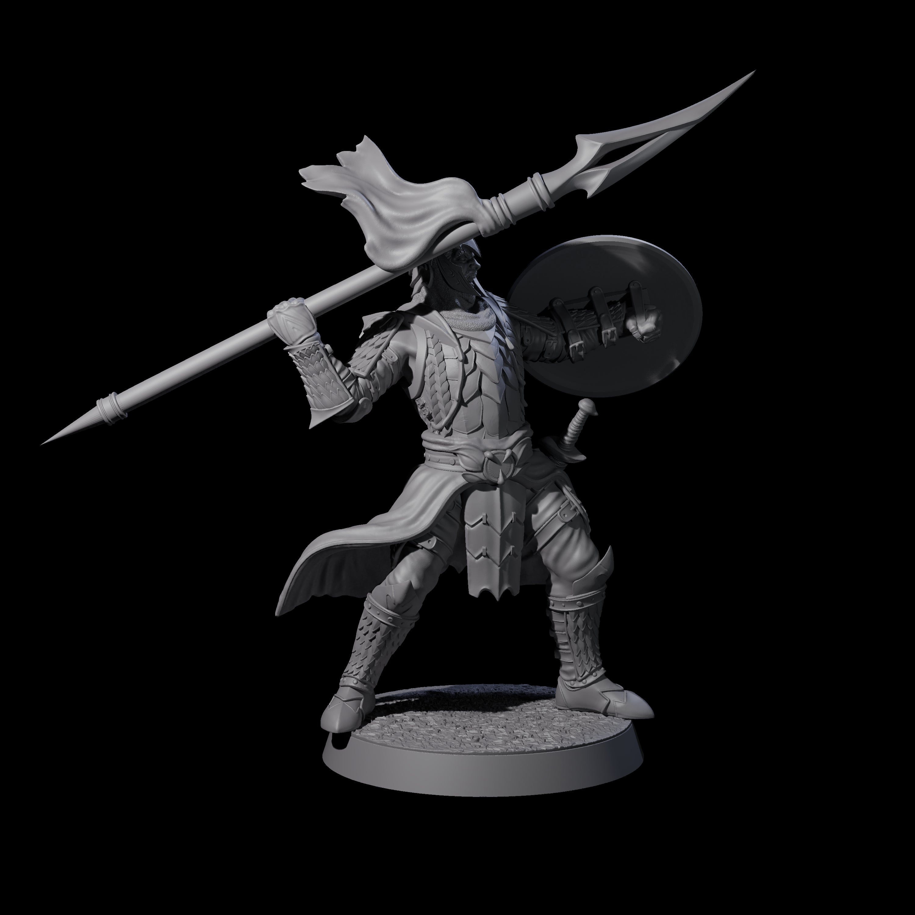 Eight Dragon Spearmen Miniature for Dungeons and Dragons, Pathfinder or other TTRPGs