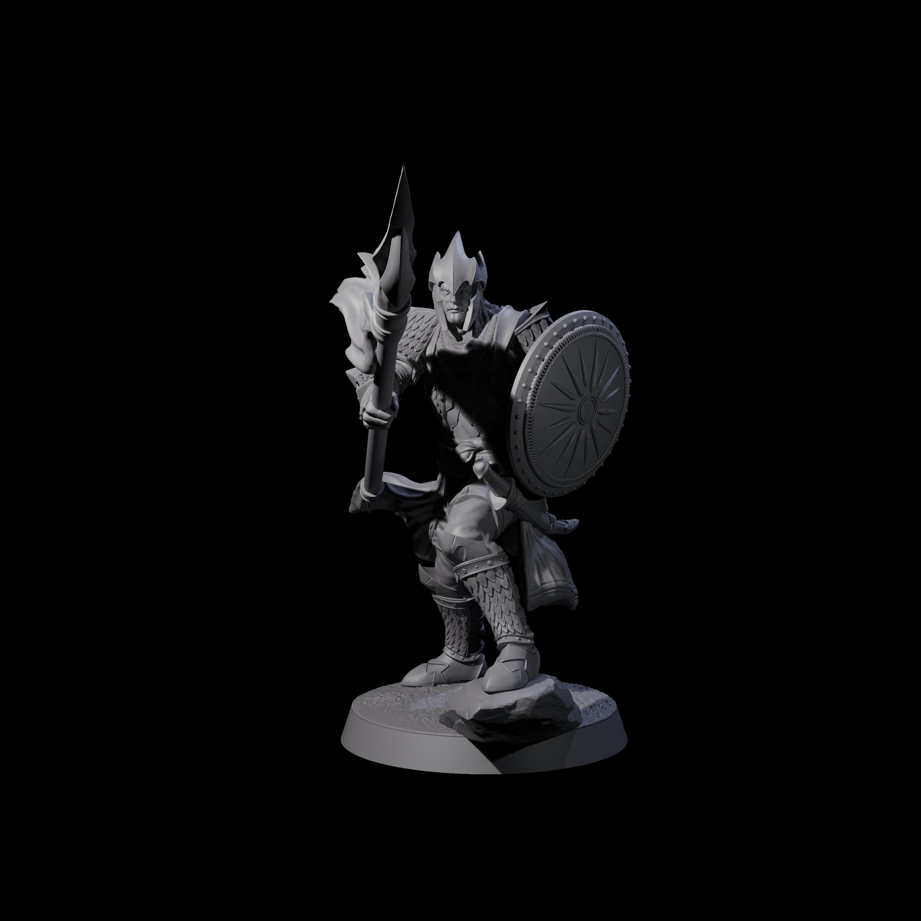 Eight Dragon Spearmen Miniature for Dungeons and Dragons, Pathfinder or other TTRPGs