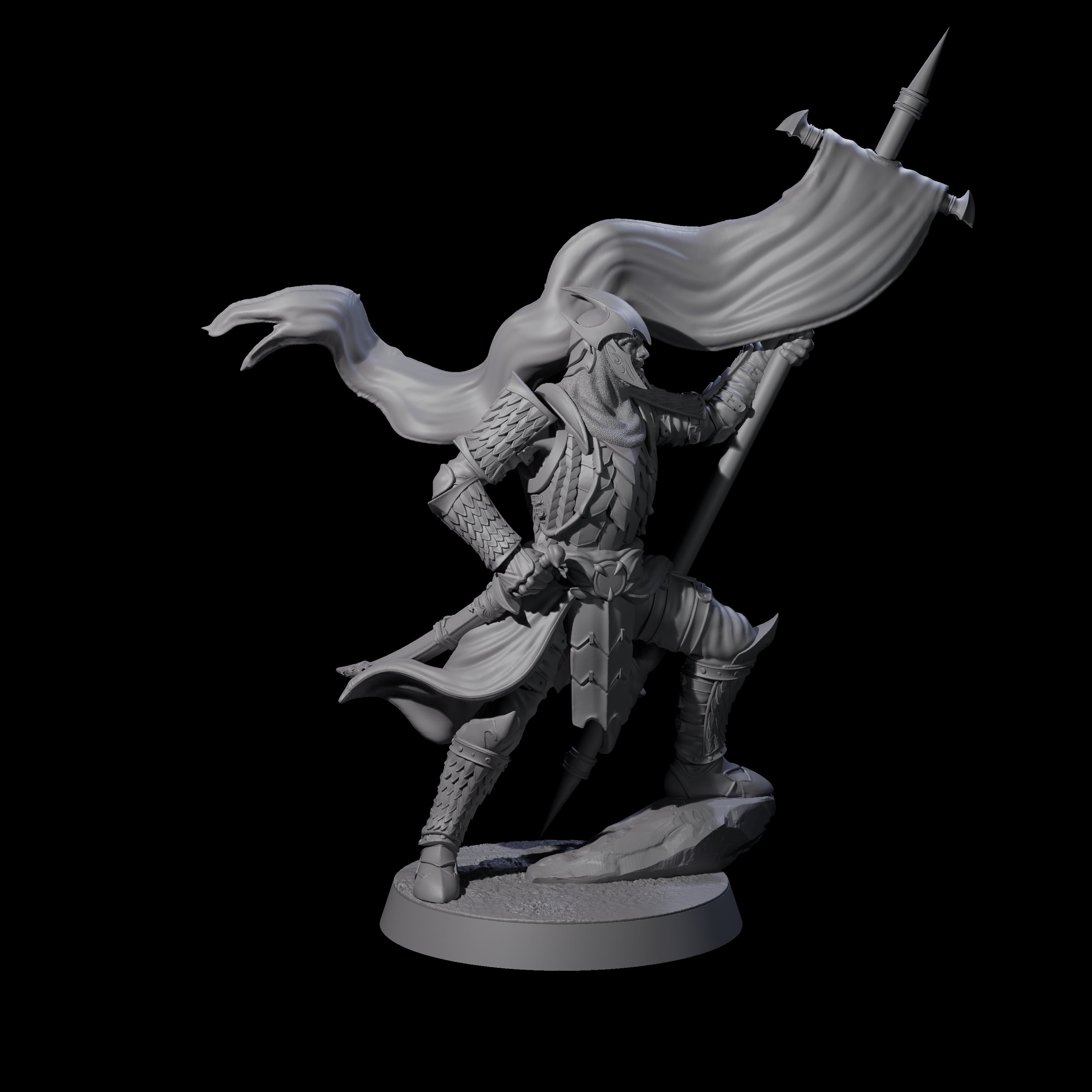 Eight Dragon Spearmen Miniature for Dungeons and Dragons, Pathfinder or other TTRPGs