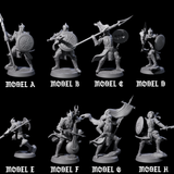 Eight Dragon Spearmen Miniature for Dungeons and Dragons, Pathfinder or other TTRPGs