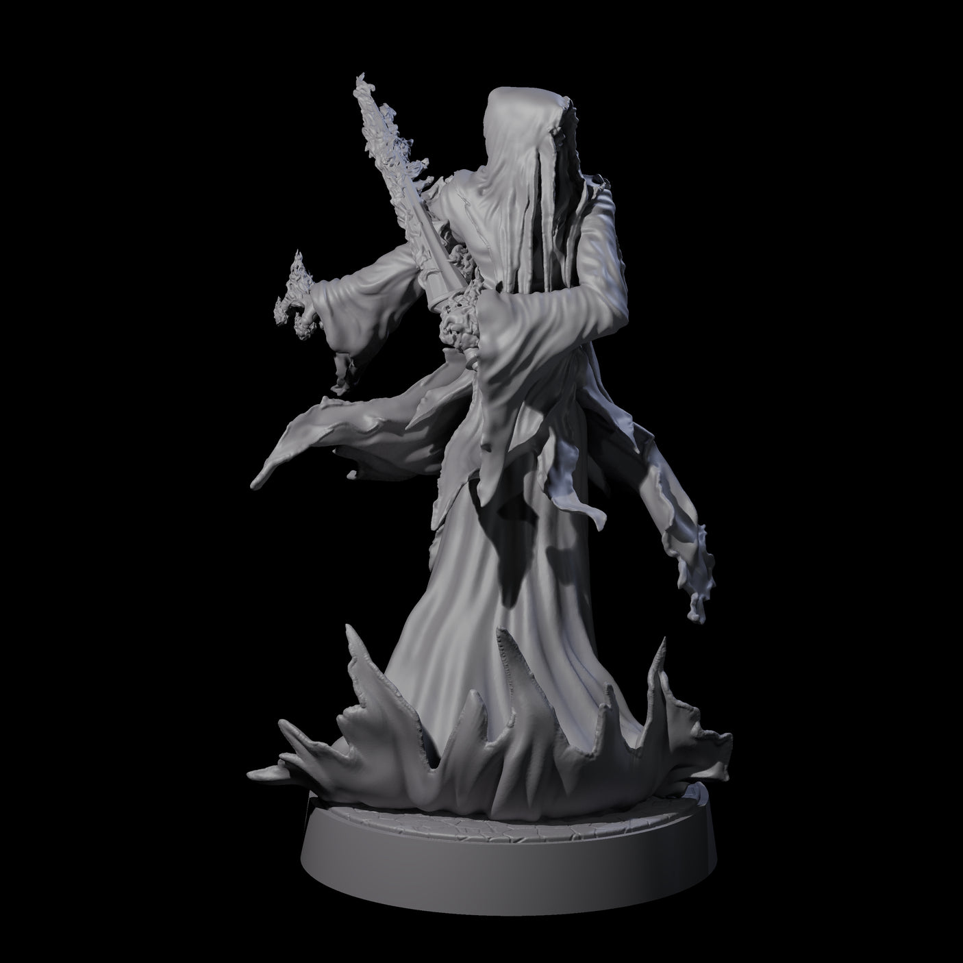 Eight Flaming Wraiths Miniature for Dungeons and Dragons, Pathfinder or other TTRPGs