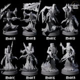 Eight Flaming Wraiths Miniature for Dungeons and Dragons, Pathfinder or other TTRPGs