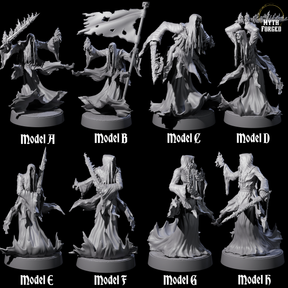 Eight Flaming Wraiths Miniature for Dungeons and Dragons, Pathfinder or other TTRPGs