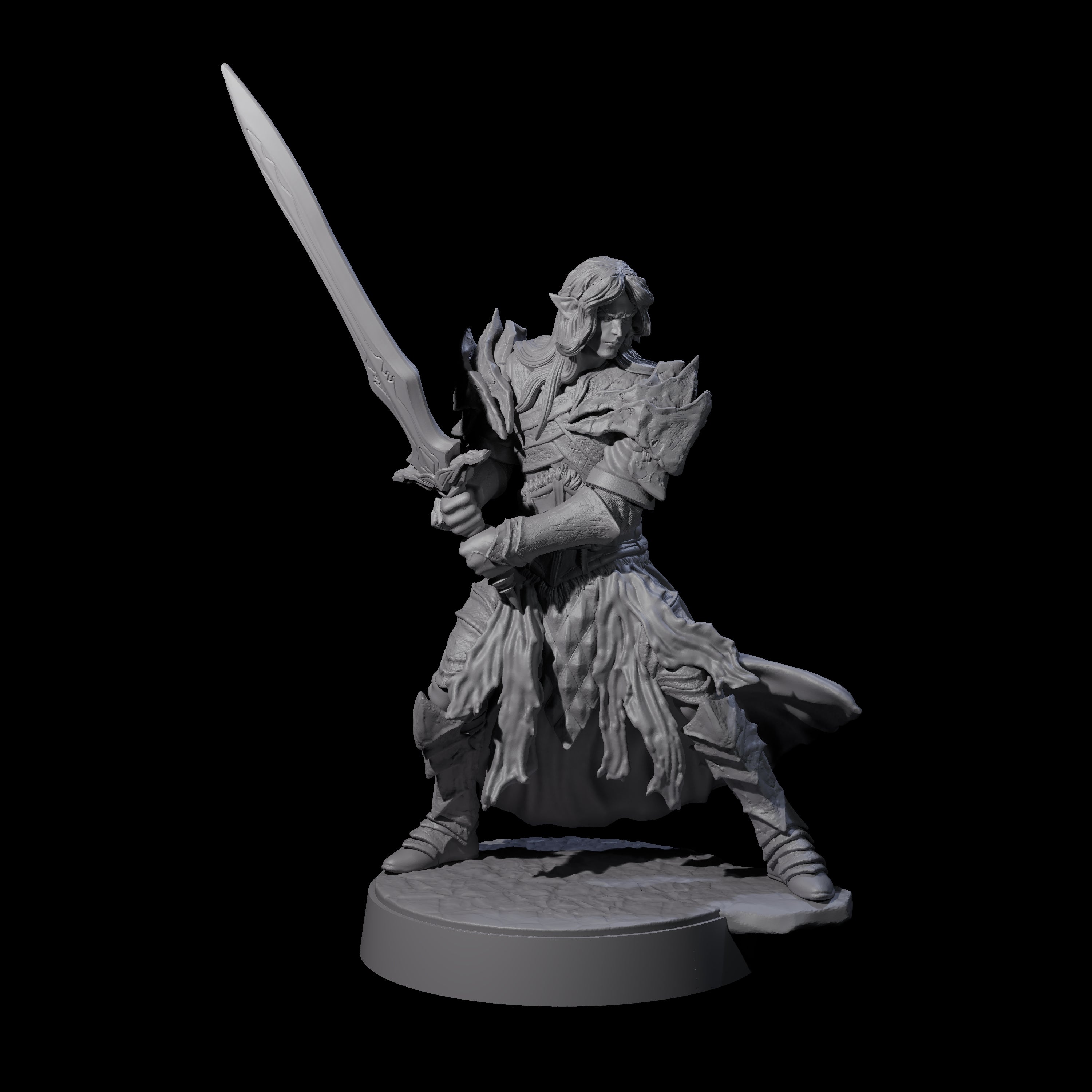 Eight Full Helm Elf Blademasters Miniature for Dungeons and Dragons, Pathfinder or other TTRPGs