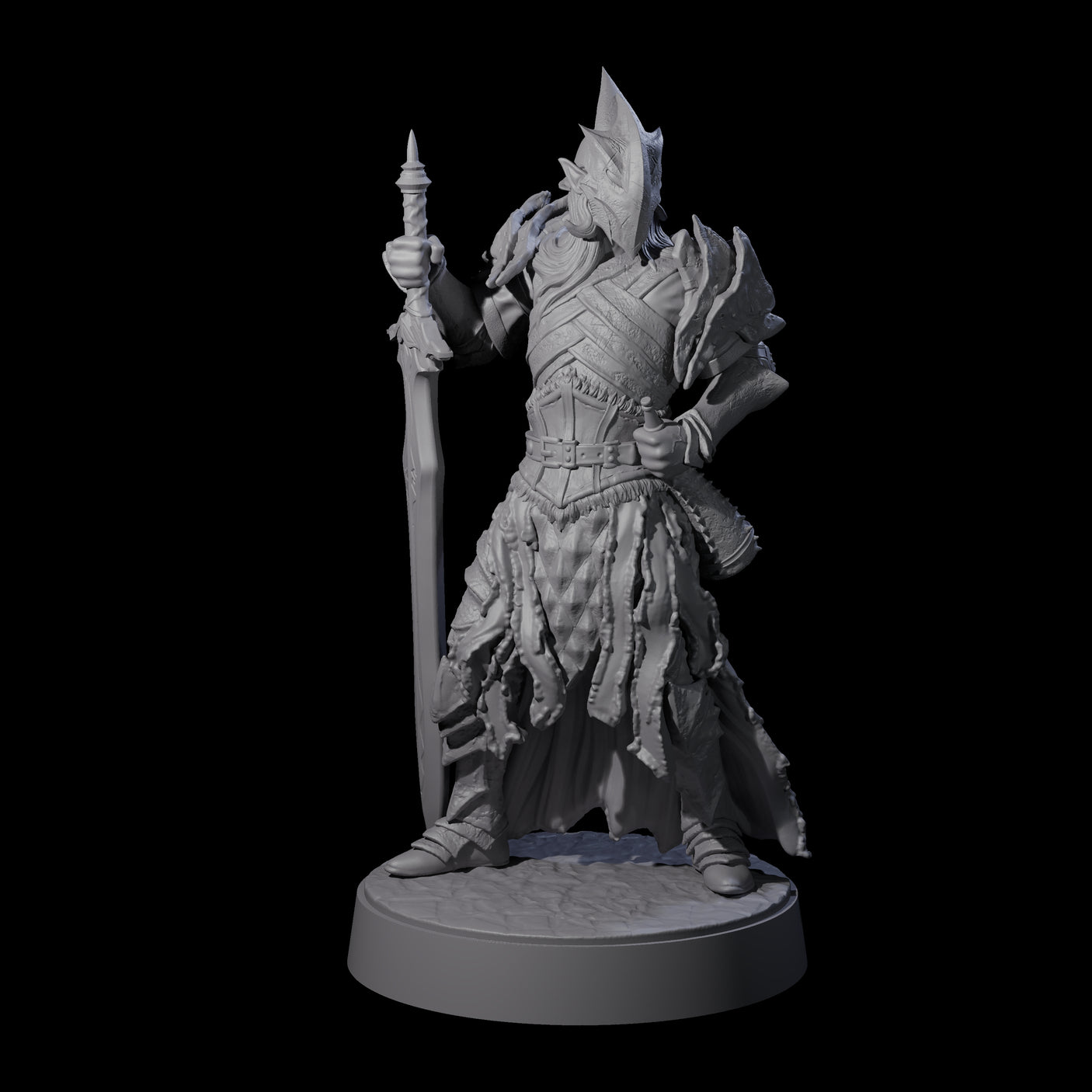 Eight Full Helm Elf Blademasters Miniature for Dungeons and Dragons, Pathfinder or other TTRPGs