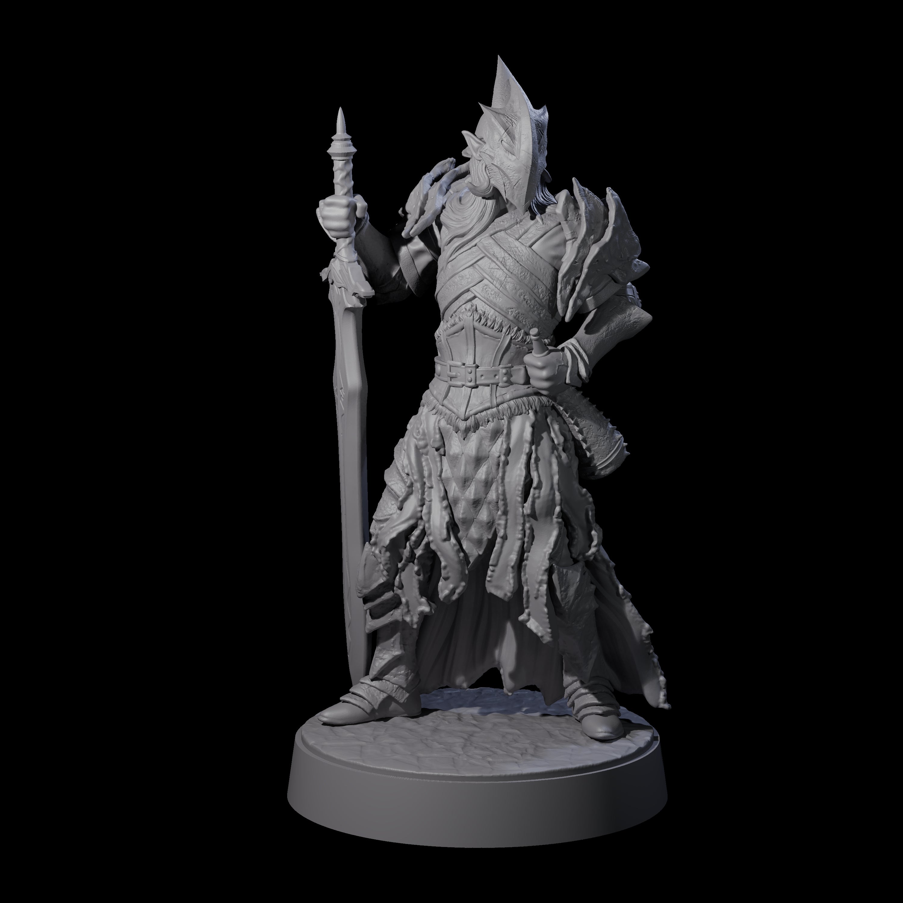 Eight Full Helm Elf Blademasters Miniature for Dungeons and Dragons, Pathfinder or other TTRPGs