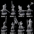Eight Full Helm Elf Blademasters Miniature for Dungeons and Dragons, Pathfinder or other TTRPGs