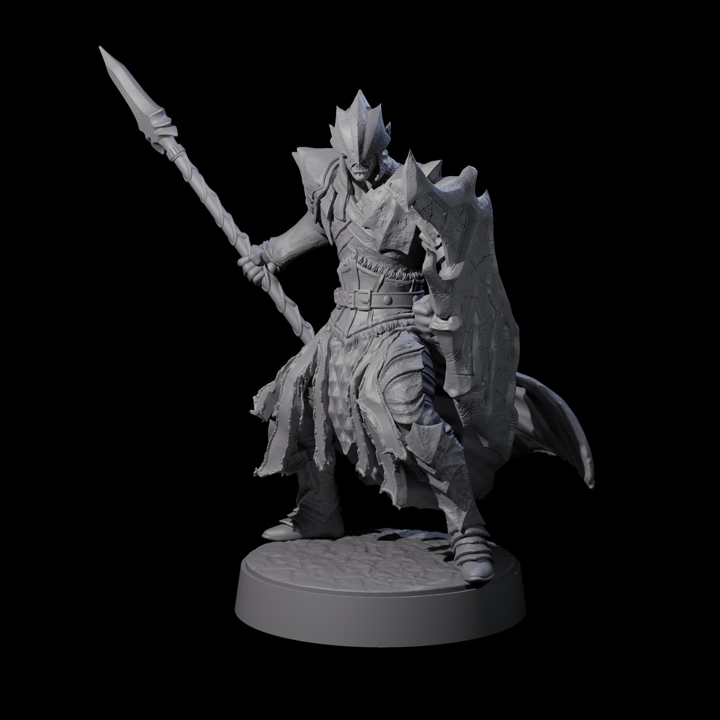 Eight Grimacing Elf Spearmen Miniature for Dungeons and Dragons, Pathfinder or other TTRPGs
