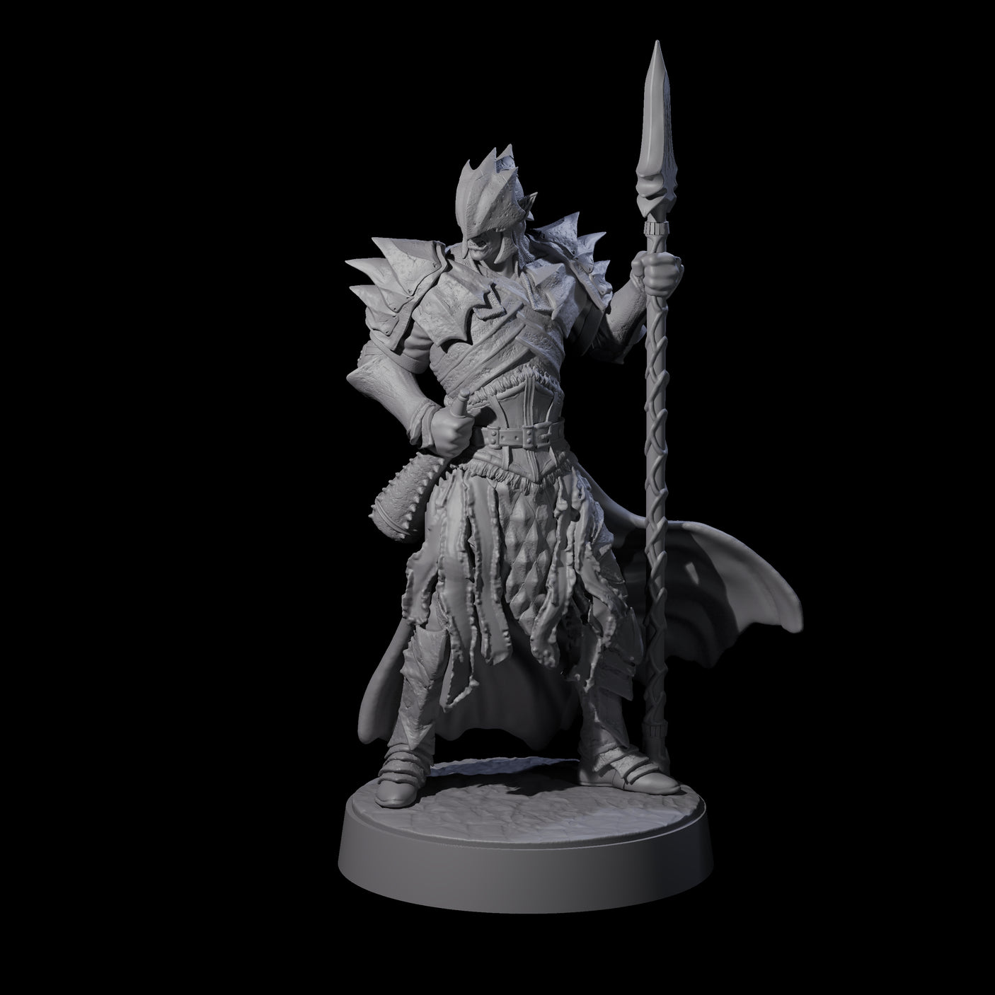 Eight Grimacing Elf Spearmen Miniature for Dungeons and Dragons, Pathfinder or other TTRPGs