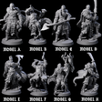 Eight Half Masked Berserkers Miniature for Dungeons and Dragons, Pathfinder or other TTRPGs