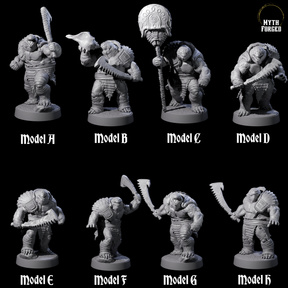 Eight Hulking Skum Brutes Miniature for Dungeons and Dragons, Pathfinder or other TTRPGs