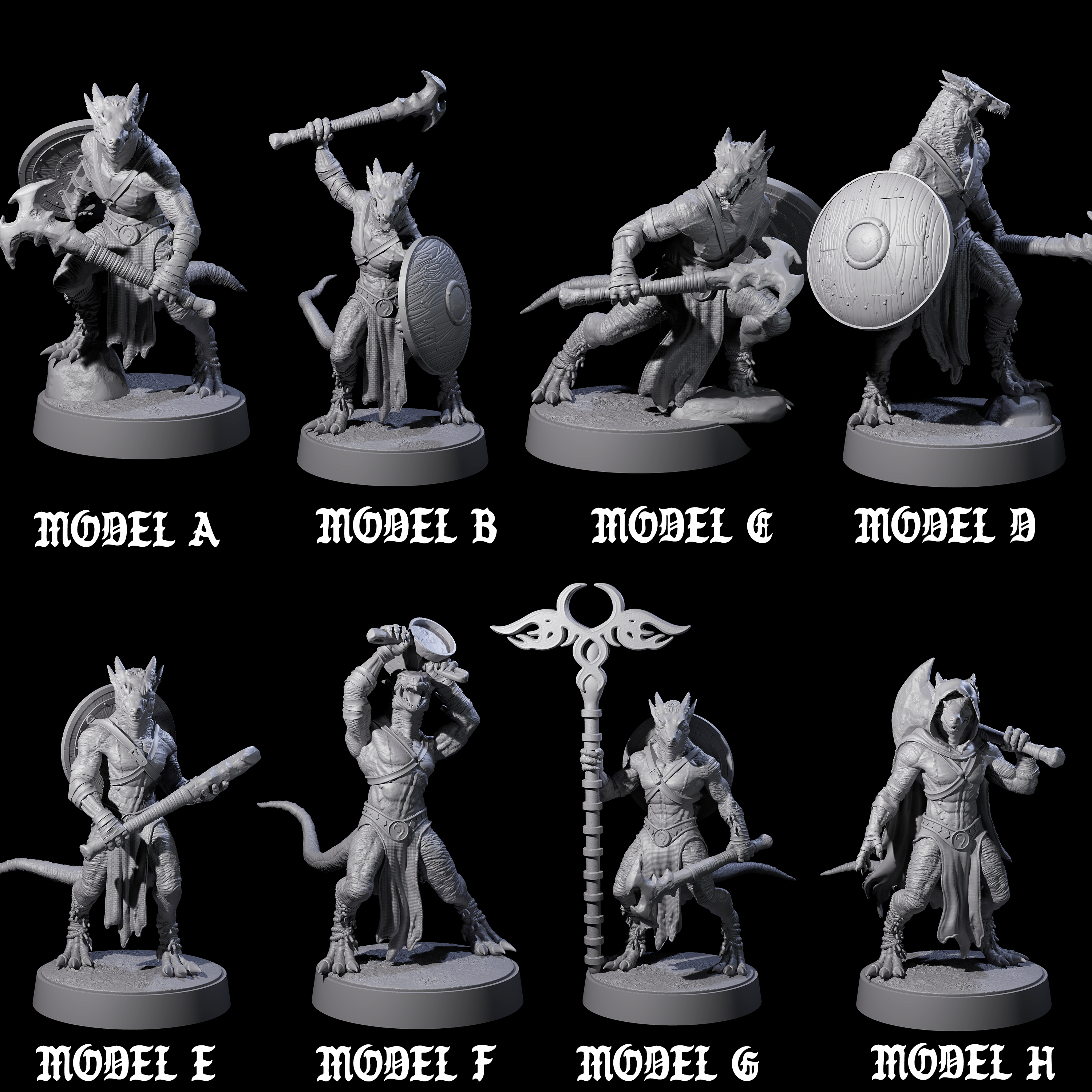 Eight Intrepid Kobold Scouts Miniature for Dungeons and Dragons, Pathfinder or other TTRPGs