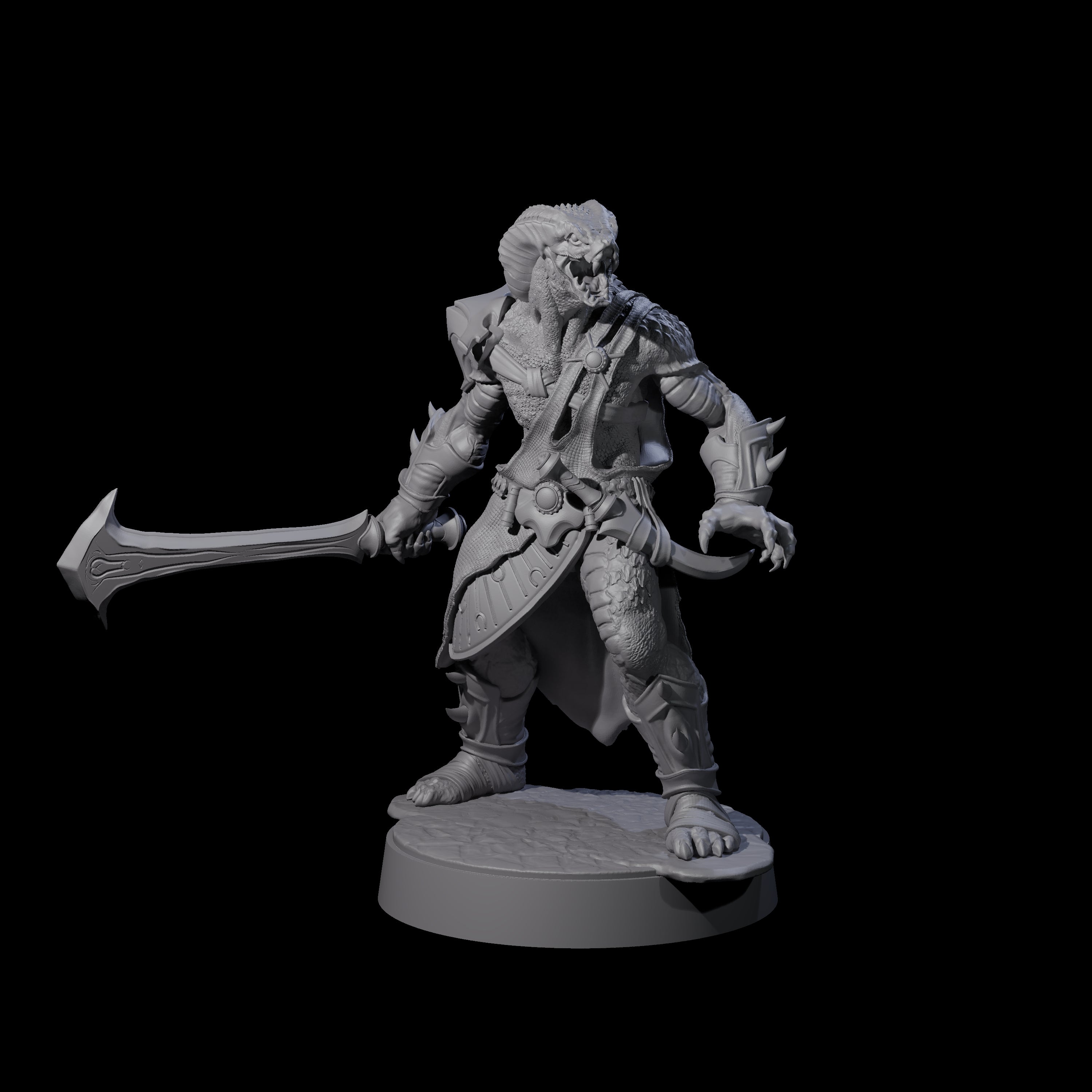 Eight Muscular Yuan-ti Warriors Miniature for Dungeons and Dragons, Pathfinder or other TTRPGs