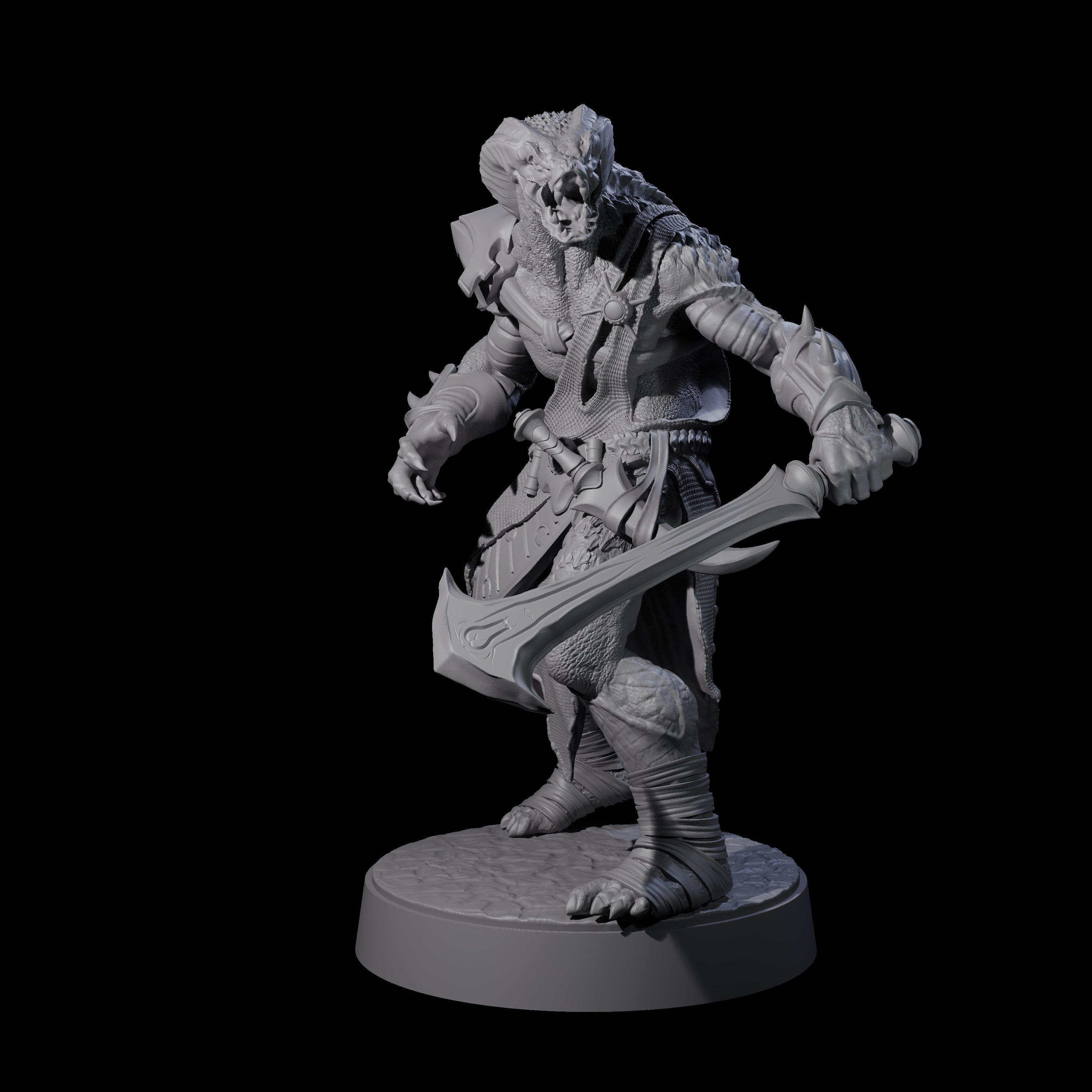 Eight Muscular Yuan-ti Warriors Miniature for Dungeons and Dragons, Pathfinder or other TTRPGs