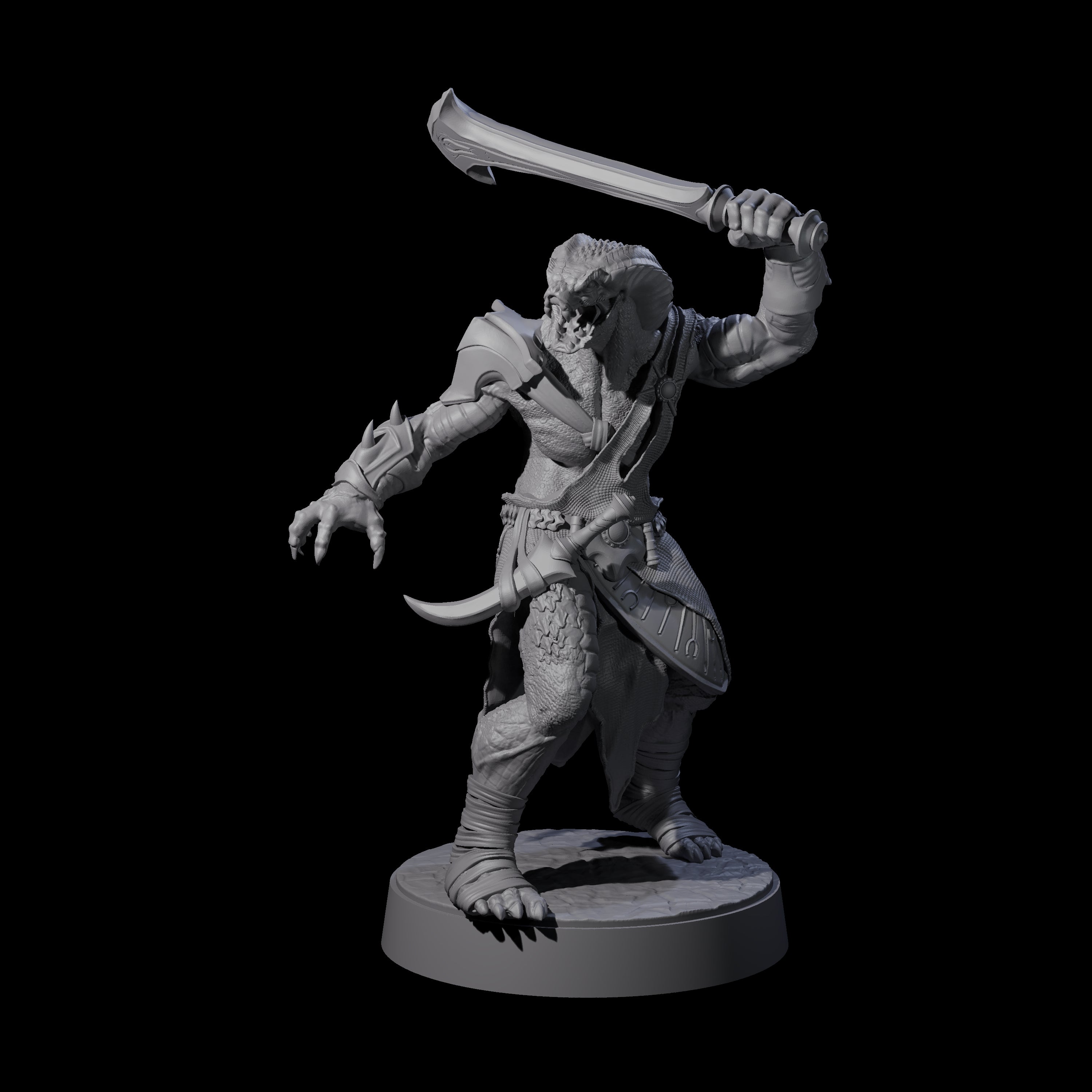 Eight Muscular Yuan-ti Warriors Miniature for Dungeons and Dragons, Pathfinder or other TTRPGs