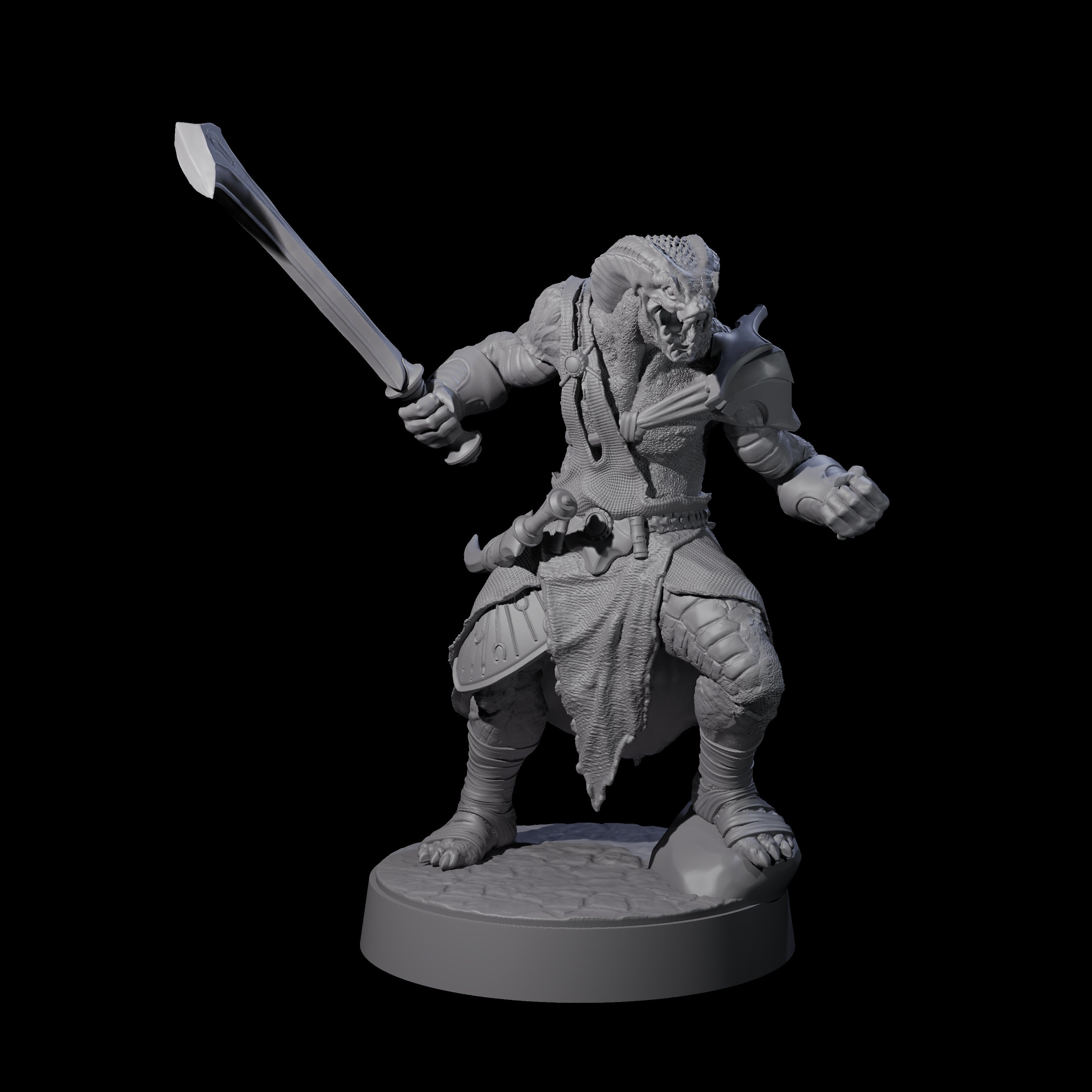 Eight Muscular Yuan-ti Warriors Miniature for Dungeons and Dragons, Pathfinder or other TTRPGs