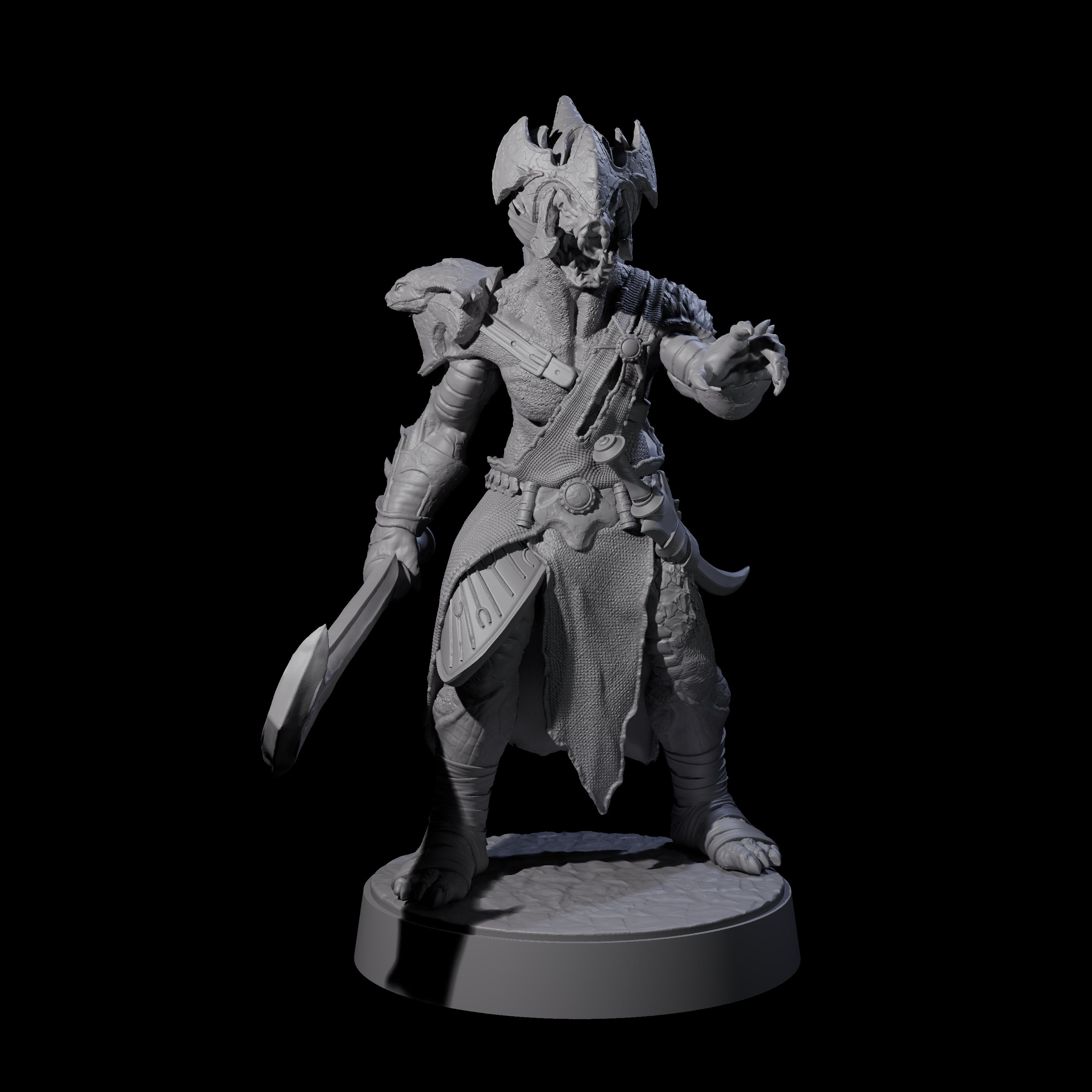 Eight Muscular Yuan-ti Warriors Miniature for Dungeons and Dragons, Pathfinder or other TTRPGs
