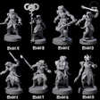 Eight Muscular Yuan-ti Warriors Miniature for Dungeons and Dragons, Pathfinder or other TTRPGs