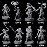 Eight Muscular Yuan-ti Warriors Miniature for Dungeons and Dragons, Pathfinder or other TTRPGs