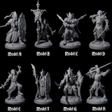Eight Pale Drow Fighters Miniature for Dungeons and Dragons, Pathfinder or other TTRPGs