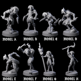 Eight Sinuous Babaus Miniature for Dungeons and Dragons, Pathfinder or other TTRPGs