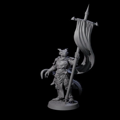 Eight Swinging Dragonborn Flameblades Miniature for Dungeons and Dragons, Pathfinder or other TTRPGs