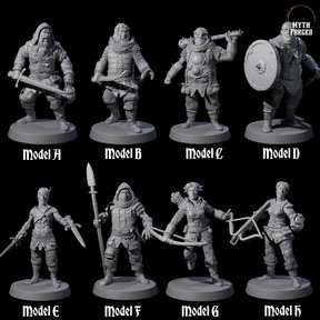 Eight Toothy Bandits Miniature for Dungeons and Dragons, Pathfinder or other TTRPGs