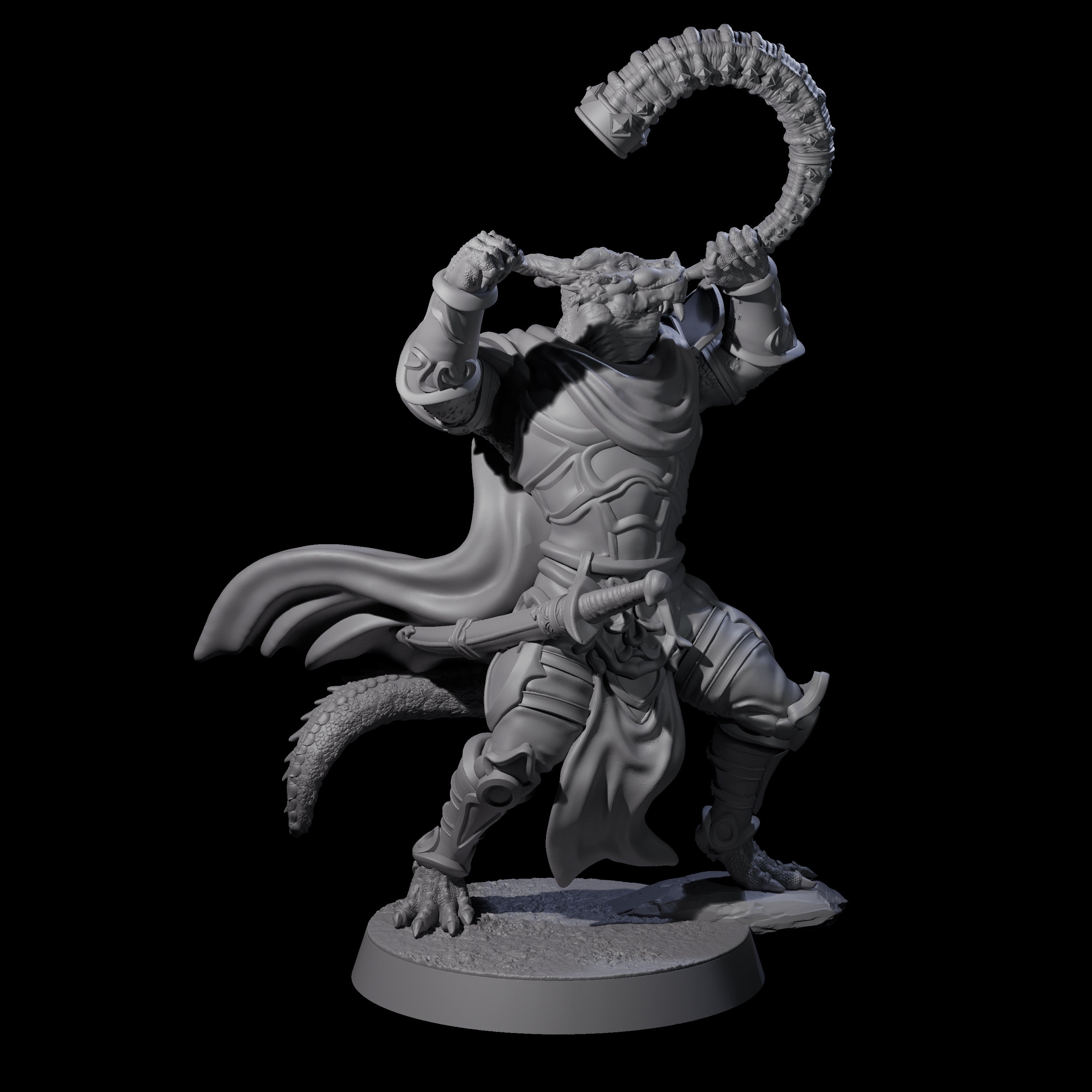 Eight Valiant Dragonborn Crusaders Miniature for Dungeons and Dragons, Pathfinder or other TTRPGs