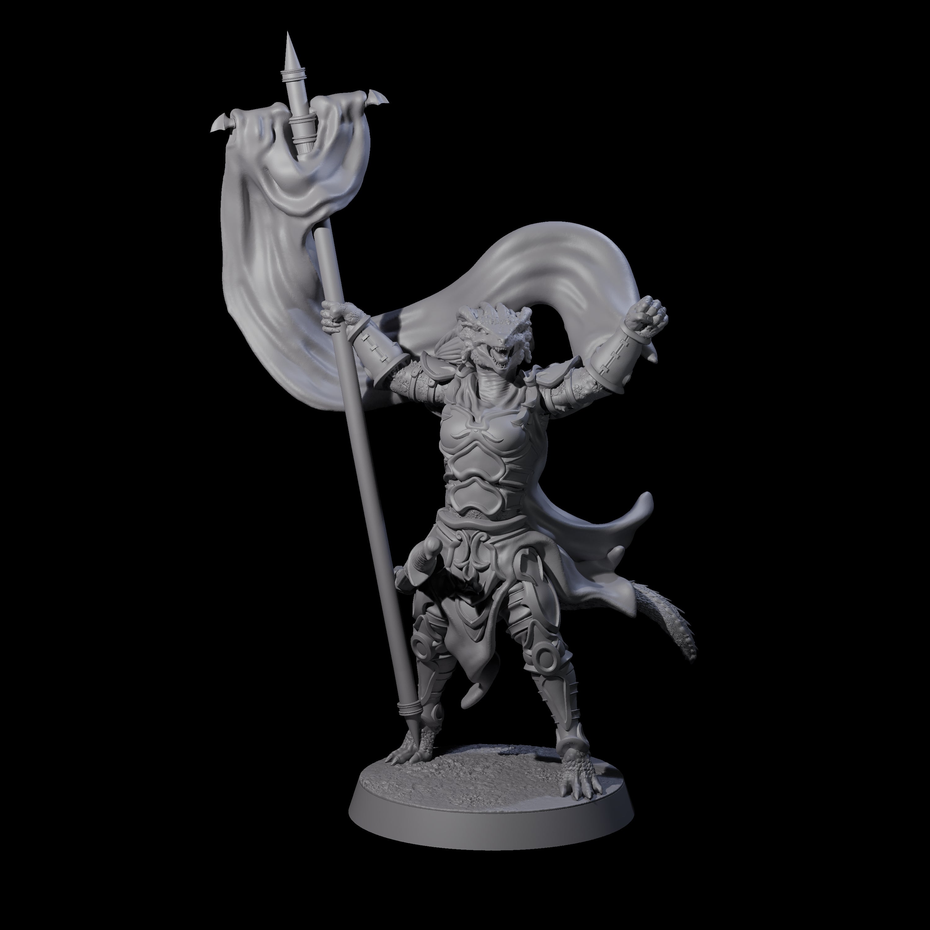 Eight Valiant Dragonborn Crusaders Miniature for Dungeons and Dragons, Pathfinder or other TTRPGs