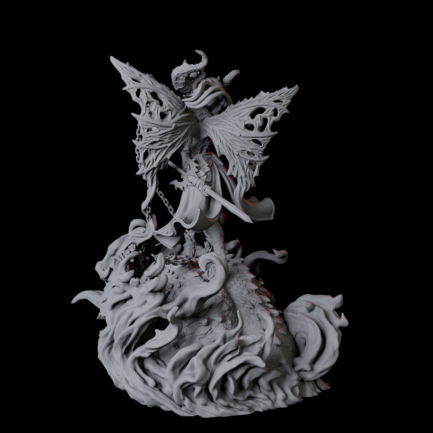 Eiseth, Hell's Valkyrie and Erinyes Queen Miniature for Dungeons and Dragons, Pathfinder or other TTRPGs