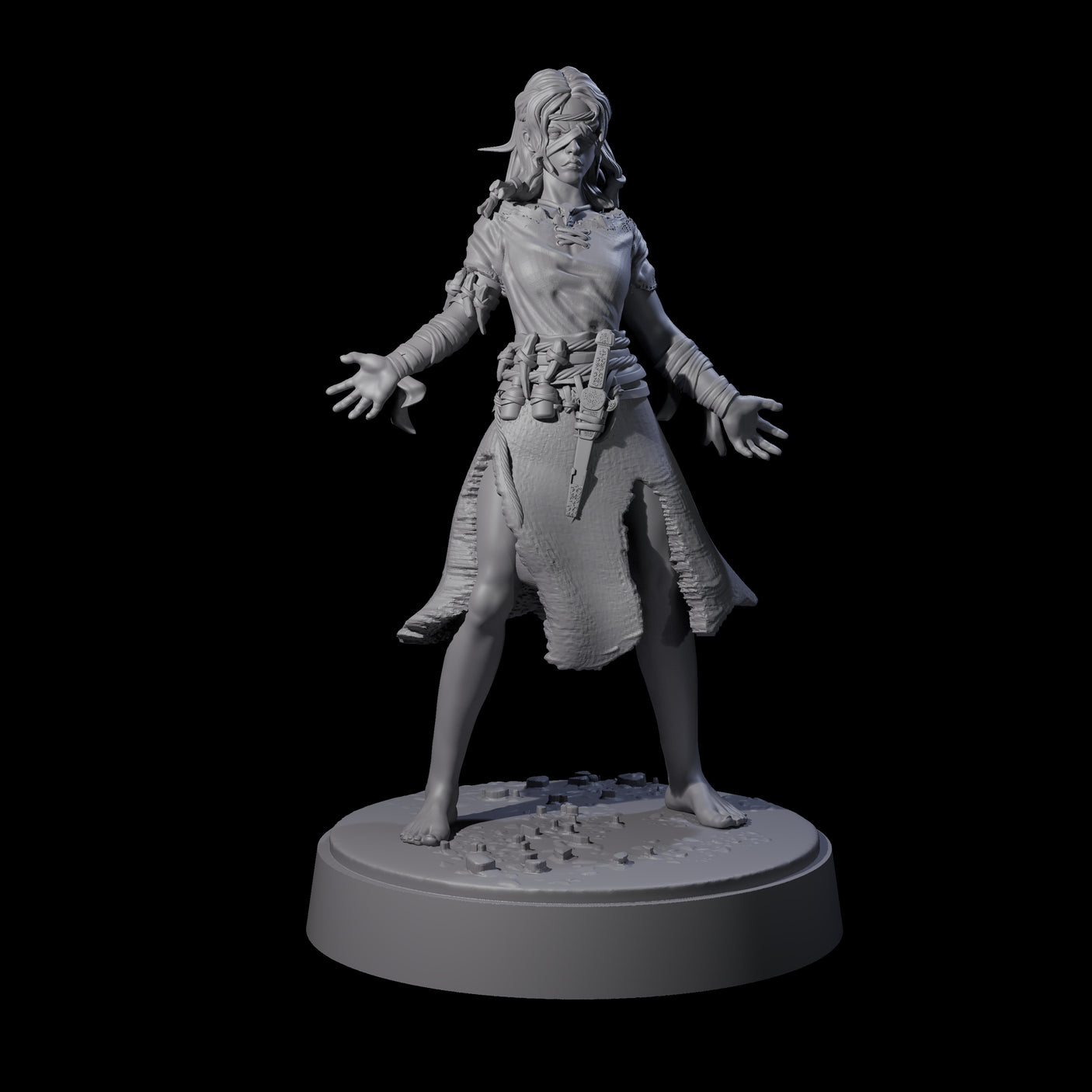 El - Bedraggled Hero Miniature for Dungeons and Dragons, Pathfinder or other TTRPGs