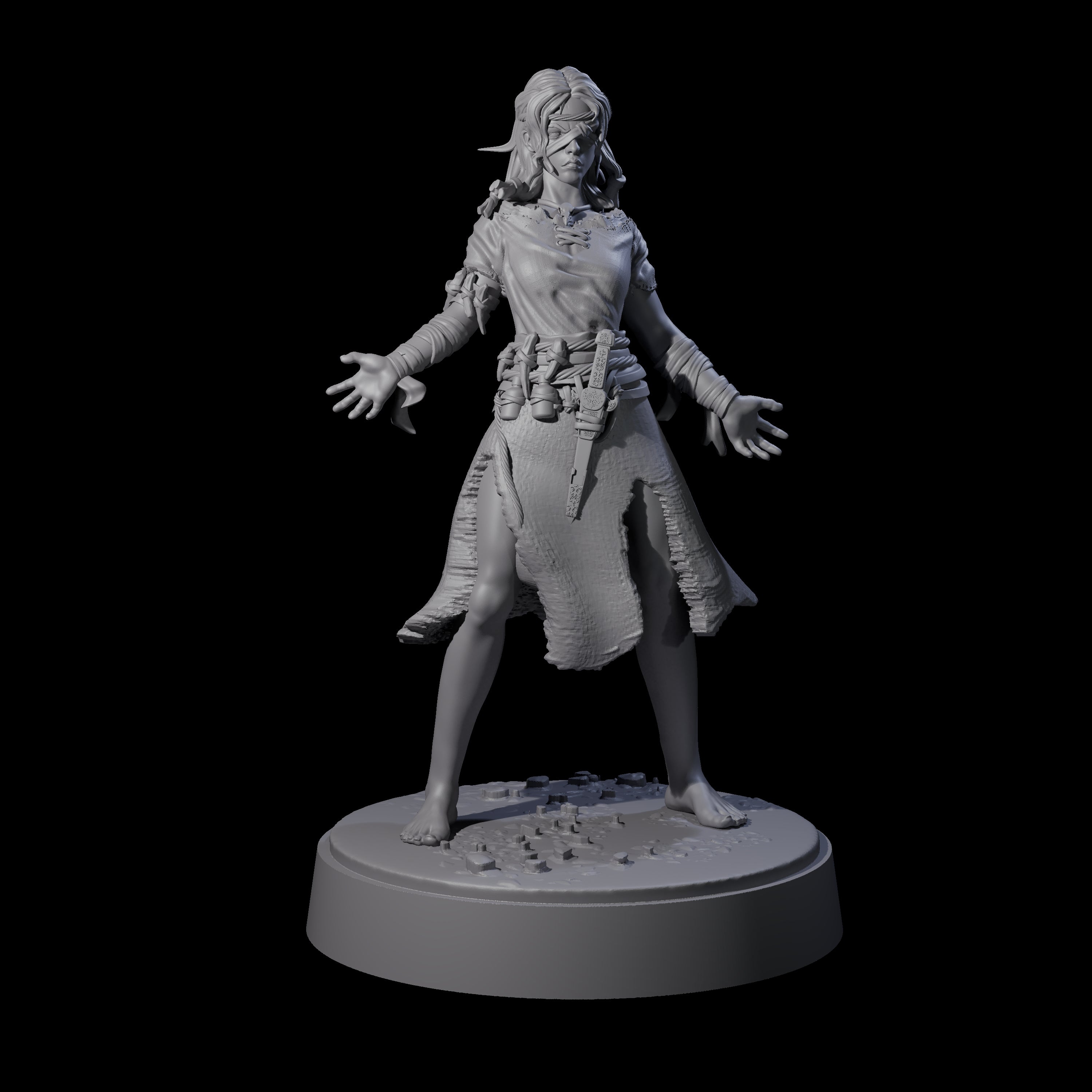 El - Bedraggled Hero Miniature for Dungeons and Dragons, Pathfinder or other TTRPGs