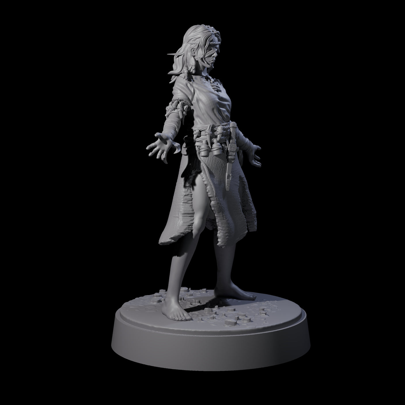 El - Bedraggled Hero Miniature for Dungeons and Dragons, Pathfinder or other TTRPGs