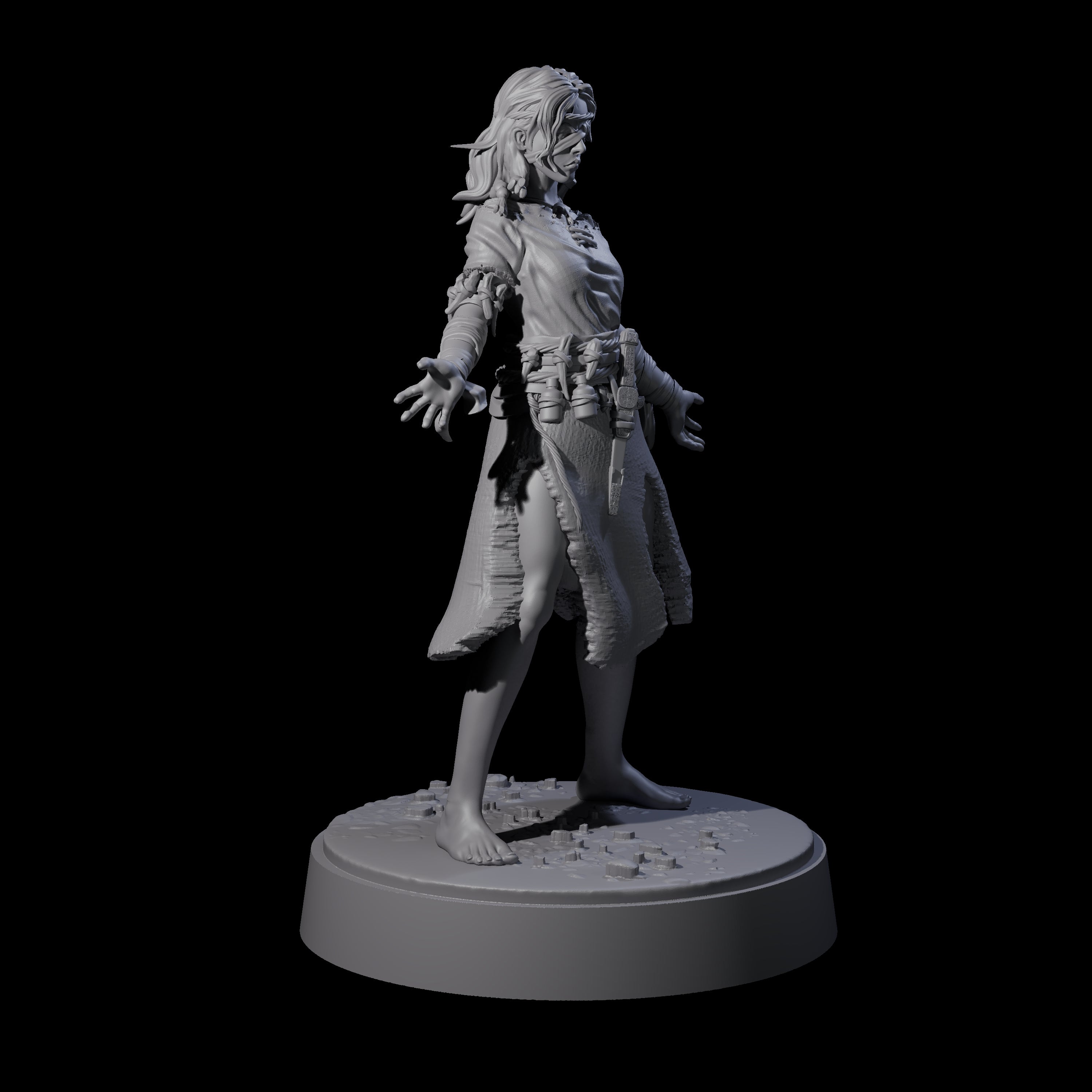 El - Bedraggled Hero Miniature for Dungeons and Dragons, Pathfinder or other TTRPGs