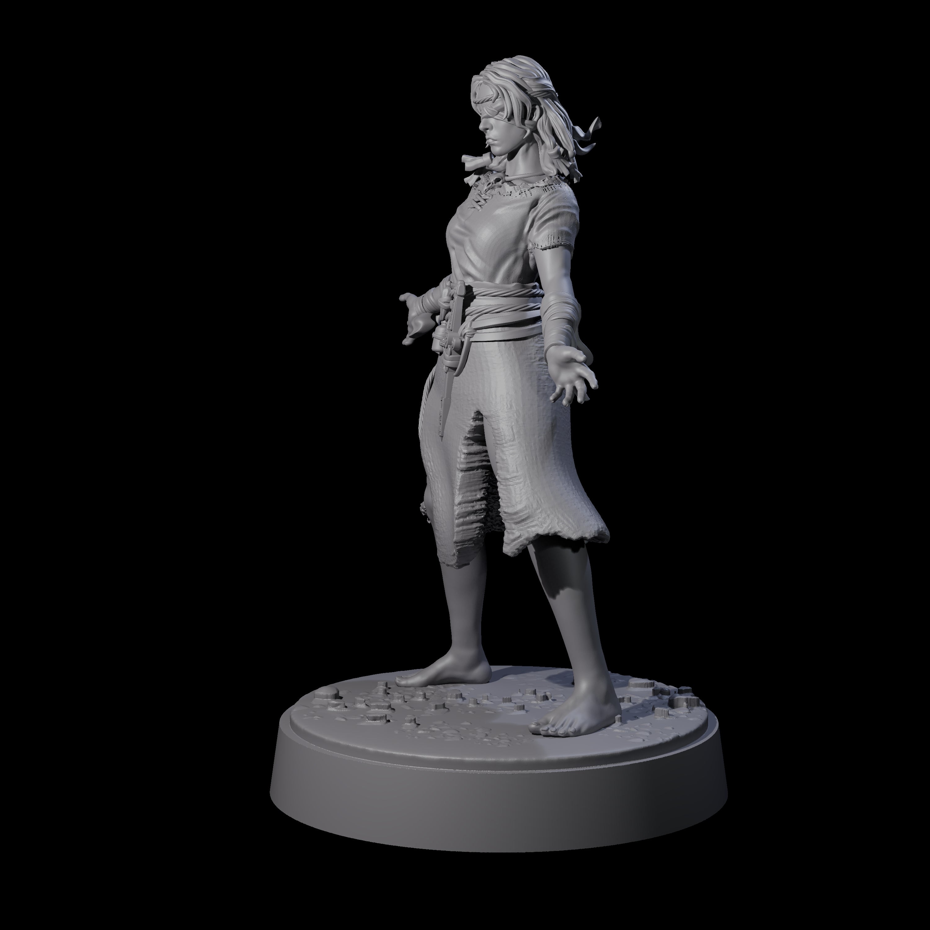 El - Bedraggled Hero Miniature for Dungeons and Dragons, Pathfinder or other TTRPGs