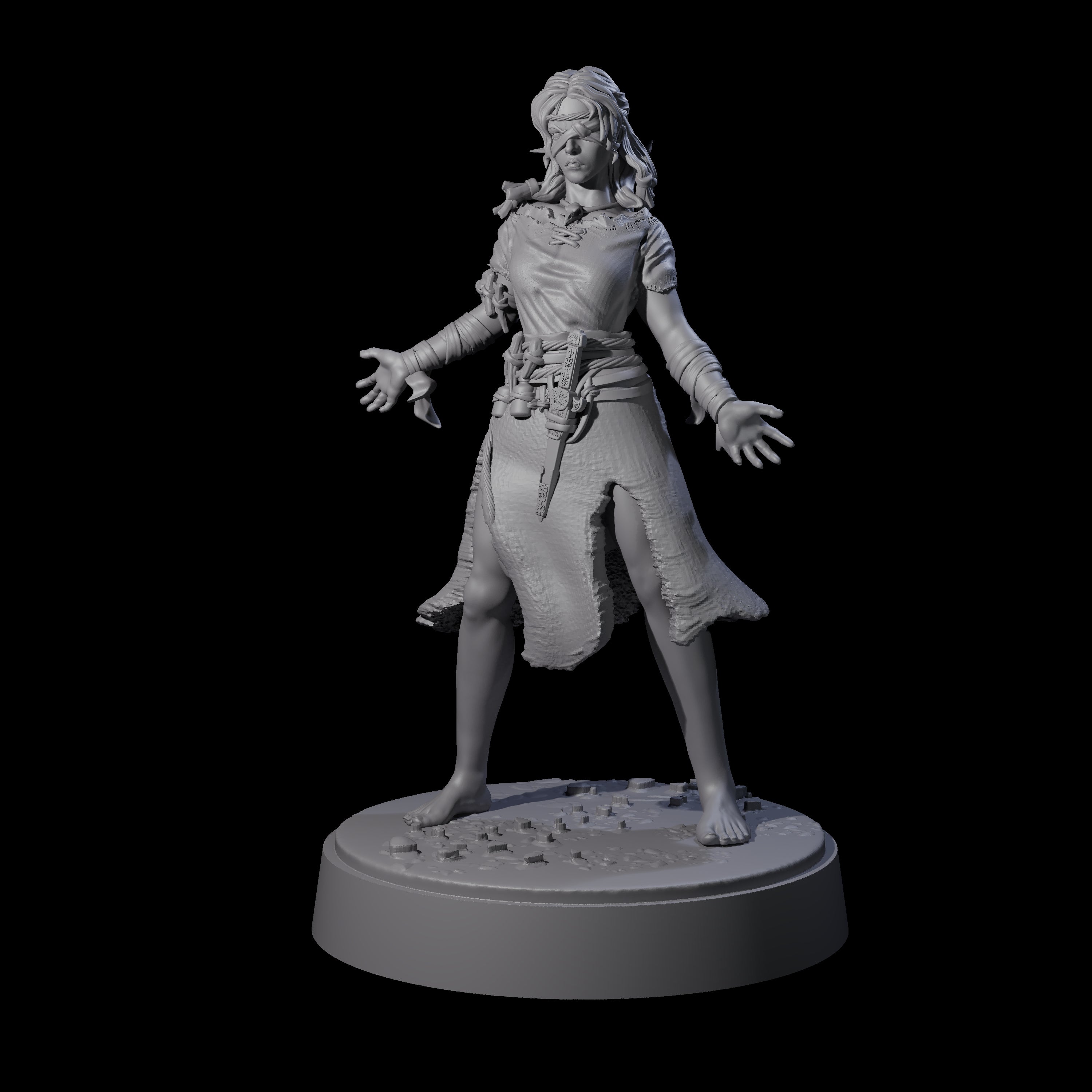 El - Bedraggled Hero Miniature for Dungeons and Dragons, Pathfinder or other TTRPGs
