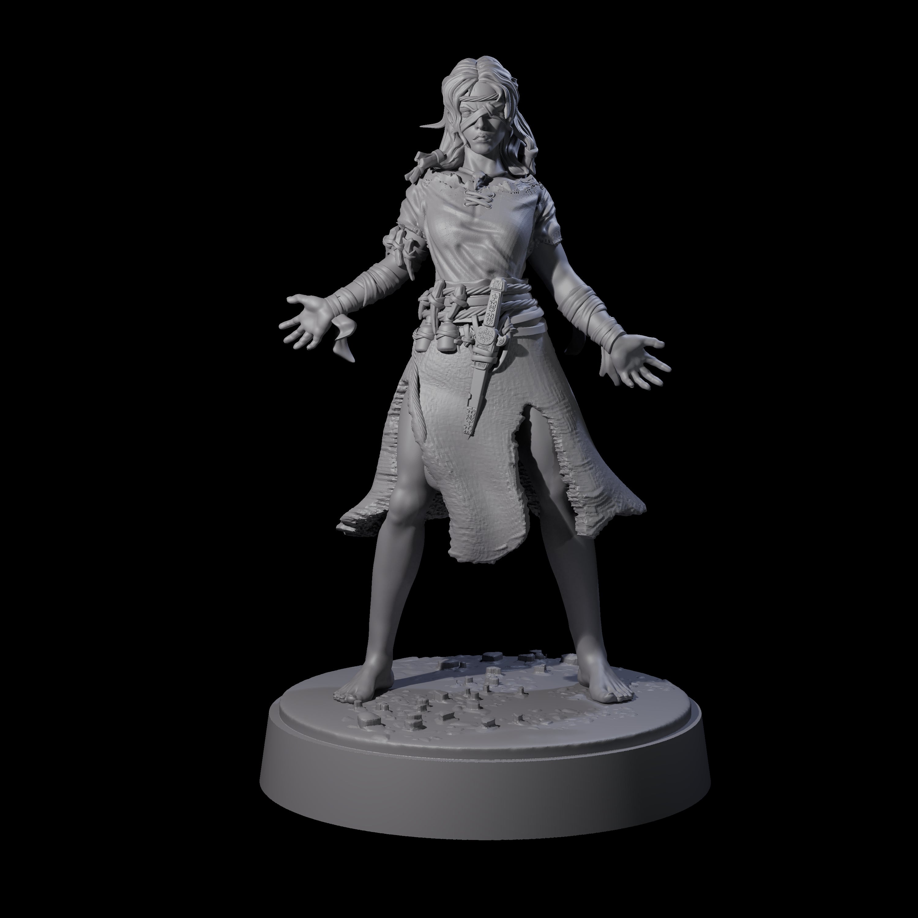 El - Bedraggled Hero Miniature for Dungeons and Dragons, Pathfinder or other TTRPGs
