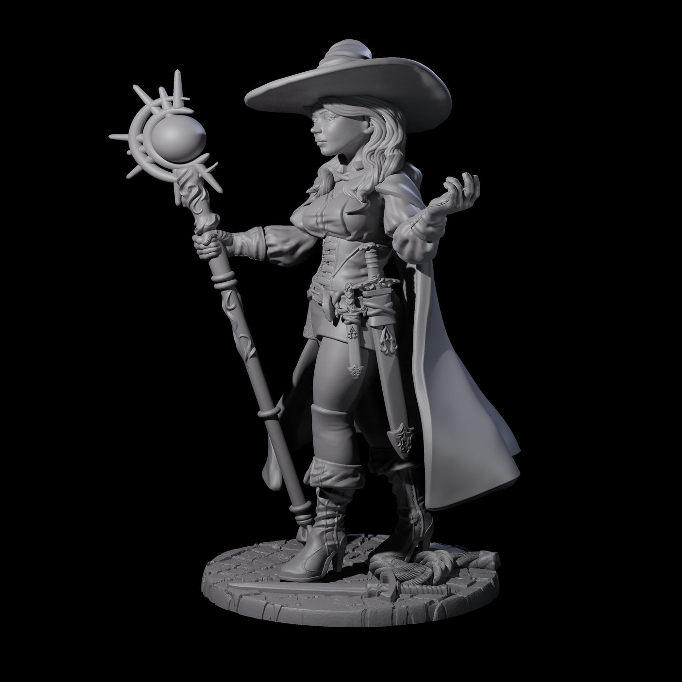 Elara - Classical Wizard Miniature for Dungeons and Dragons, Pathfinder or other TTRPGs