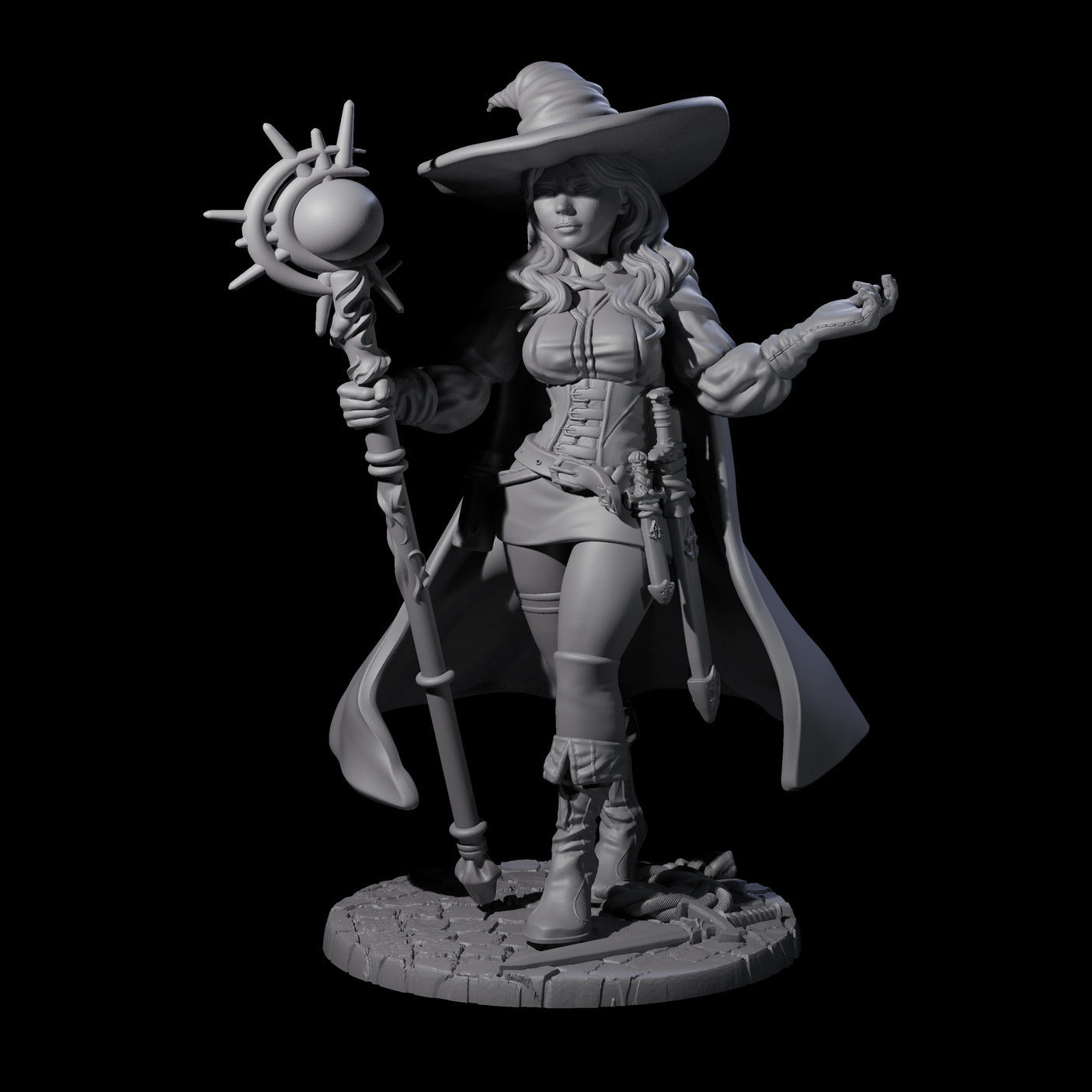 Elara - Classical Wizard Miniature for Dungeons and Dragons, Pathfinder or other TTRPGs