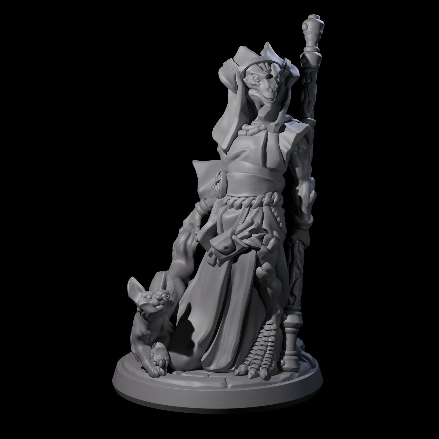 Elegant Dragonborn Druid Miniature for Dungeons and Dragons, Pathfinder or other TTRPGs