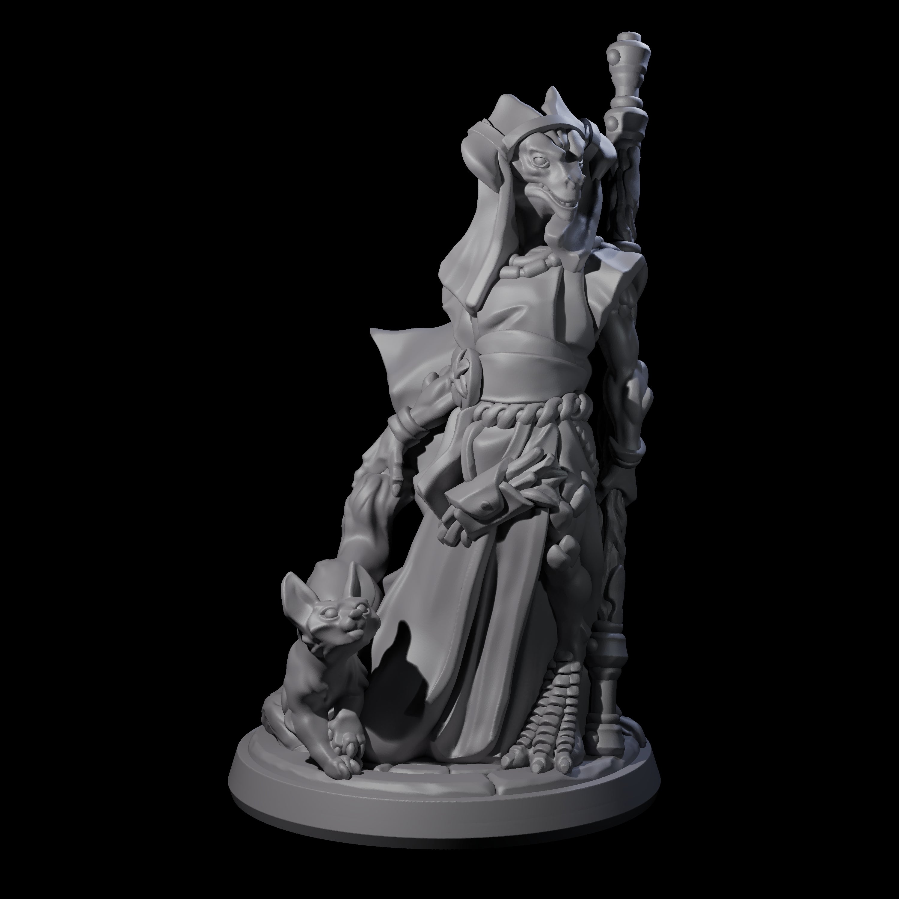 Elegant Dragonborn Druid Miniature for Dungeons and Dragons, Pathfinder or other TTRPGs